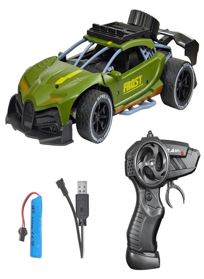VGRASSP Rechargeable Racing Car Toy for Kids with 2.4 GHz Long Range Remote Control - 1:16 Scale Joystick RC Sports Vehicle (Dark Green) - Image 1
